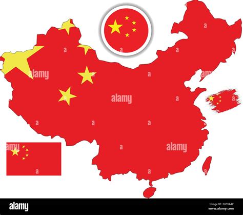 China Map and Flag Stock Vector Image & Art - Alamy