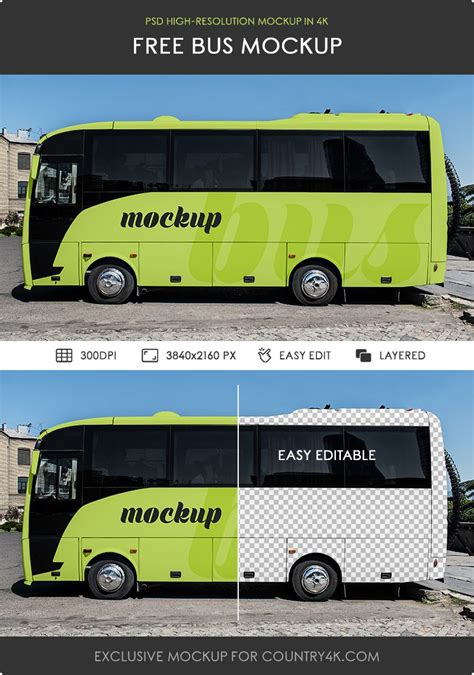 Free Bus Mockup - Country4k