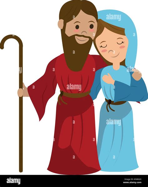 Virgin mary and joseph cartoon Stock Vector Image & Art - Alamy