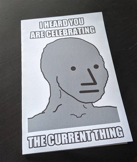 NPC Wojak Meme Celebrating the Current Thing Generic Greeting - Etsy