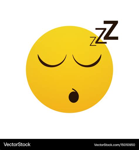 Yellow smiling cartoon face sleeping people Vector Image