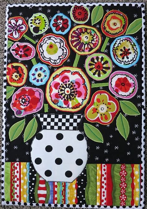 Mexican inspired | Folk art flowers, Flower art, Art quilts