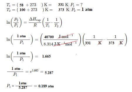 Knowing the vapor pressure of water is 40.7kJ/mol,calculate the vapor ...