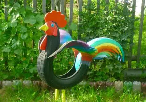 animal shaped garden decor using old tires ~ projects ideas art and craft