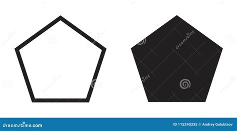 Pentagon Icon Vector Five-sided Polygon Pentagon Stock Vector - Illustration of corporate ...