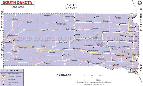 South Dakota Road Map