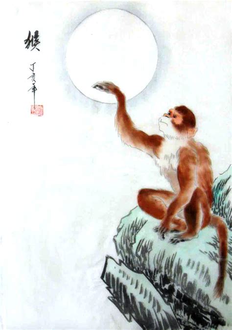 Chinese Monkey Painting 0 4336008, 28cm x 35cm(11〃 x 14〃)