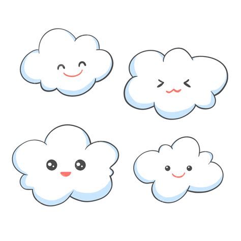 Cloud Emoji Hd Transparent, Cute Cloud Emoji Combination, Clouds, Cloud ...