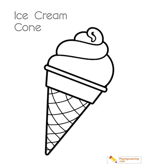 Ice Cream Cone Coloring Page 05 | Free Ice Cream Cone Coloring Page