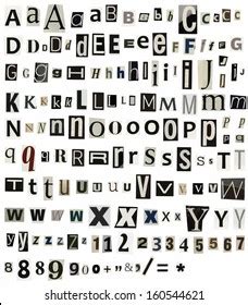 Vector Alphabet Letters Made Newspaper Magazine Stock Vector (Royalty ...