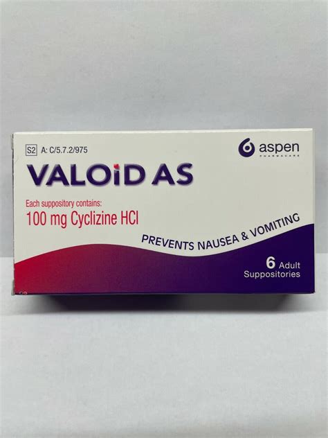 VALOiD AS 100mg 6 Cyclizine Adult Suppositories 3 BOXES @ $85.00 FREE SHIPPING. | eBay