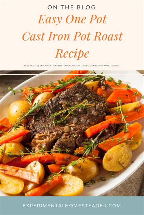 Easy One Pot Cast Iron Pot Roast Recipe - Experimental Homesteader