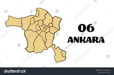 Turkey Ankara Districts Map Vector Stock Vector (Royalty Free ...