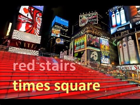 Red Stairs in Time Square, Duffy Square, New York, USA - 1 Minute Story NS - YouTube