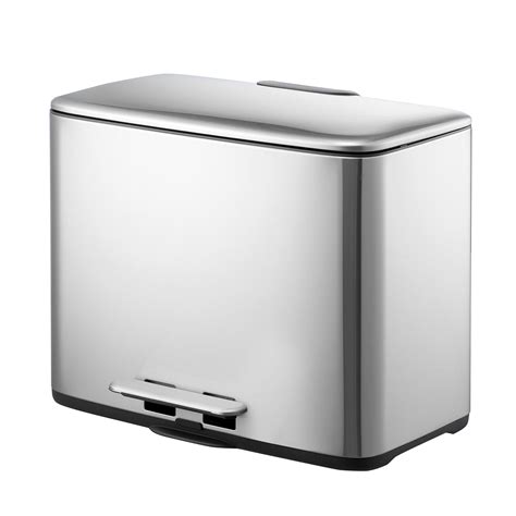 Innovaze Large 9.5G Stainless Steel Dual Compartment Trash Can with Lid & Garbage Lift - Walmart.com