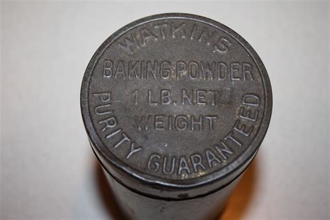 Antique Watkins Baking Powder Advertising Tin with Original Paper Label