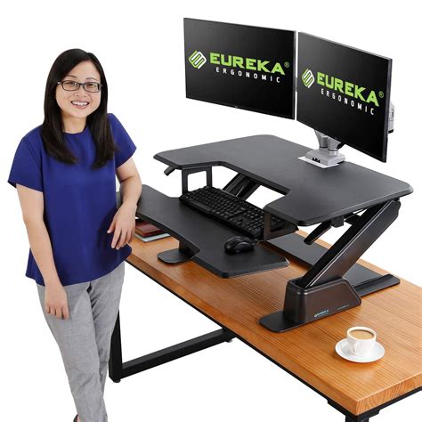 Eureka Ergonomic Height-Adjustable Sit-Stand Desk Top, 36-Inch Wide, No Assembly Required, SGS ...