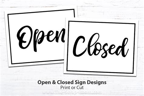 Printable Open Sign, Printable Closed Sign Designs, Print or Cut, Pdf ...