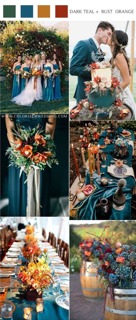 20 Dark Teal and Rust Orange Wedding Color Ideas for Fall