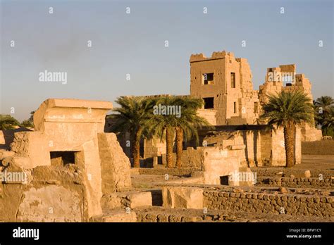 The Migdol, High Gate at the temple of Pharaoh Ramesses III, Medinet Habu, West Bank, Luxor ...