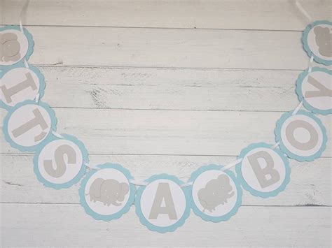 It's a Boy Baby Shower Banner Light Blue and Grey | Etsy