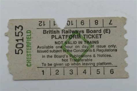 RAILWAY TICKET - British Railways CHESTERFIELD Platform Ticket No. 50153 £3.00 - PicClick UK