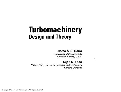 Turbomachinery Design and Theory