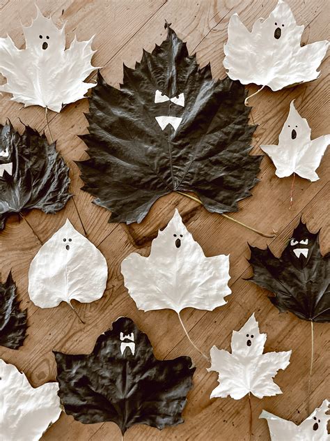 Fall Leaves Project: DIY Halloween Ghost & Bat Leaves - Liz Marie Blog