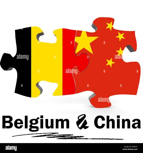 China and Belgium Flags in puzzle isolated on white background, 3D ...