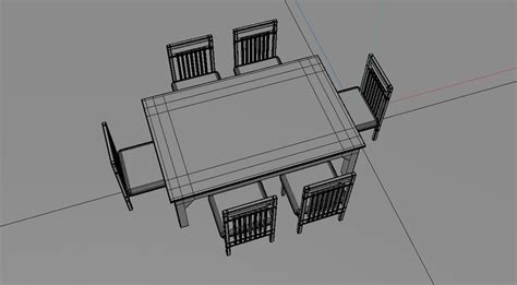 3D model 3d wooden dining table VR / AR / low-poly | CGTrader