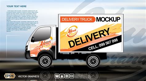 Vector modern truck mockup – MasterBundles