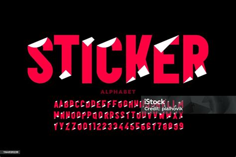 Sticker Style Font Stock Illustration - Download Image Now - Typescript ...