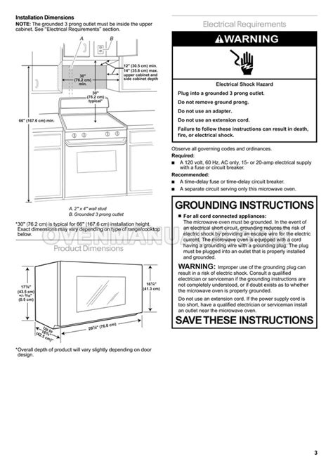 Whirlpool WMH31017AS Microwave Oven Installation Instructions