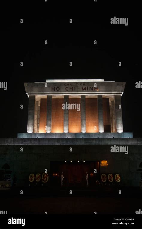 Night view of Ho Chi Minh Mausoleum, Hanoi, Vietnam Stock Photo - Alamy