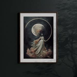 Moon Goddess Gothic Antique Painting Download, Dark Academia Print ...