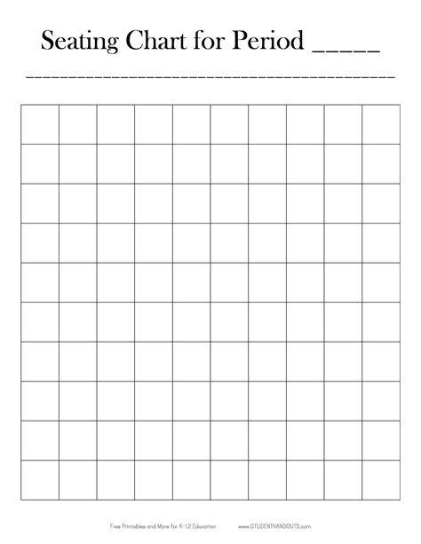 Free Printable Classroom Seating Chart Template - Printable Templates