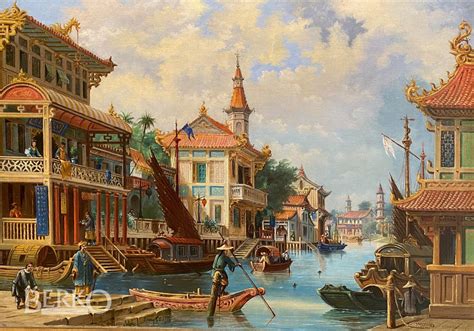 THE HONAN CANAL NEAR CANTON (GUANGZHOU), PRC - Berko Fine Paintings