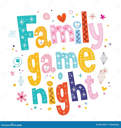 Family Game Night Invitation Artwork Logo Stock Image | CartoonDealer.com #186456061