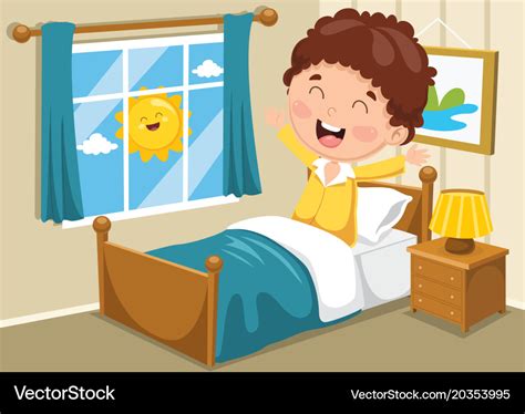 Kid waking up Royalty Free Vector Image - VectorStock