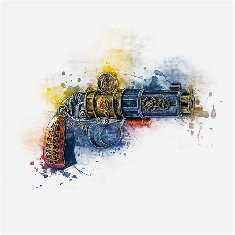 Steampunk Gun Digital Art by Ian Mitchell - Fine Art America