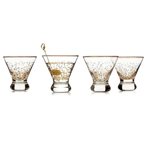 Shaken Martini Glasses - Set of 4 | cocktail glasses, gold rimmed ...