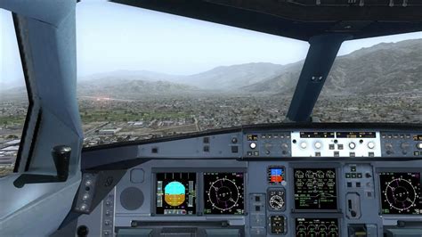 Cockpit Airbus A340-600 approaching Palm Springs - YouTube