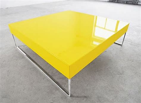 You can D-I-Y this look with a few cans of spray paint... | Yellow coffee tables, Coffee table ...