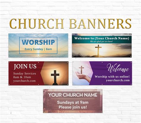 Church Banner Outdoor Sign With Your Custom Text - Etsy UK