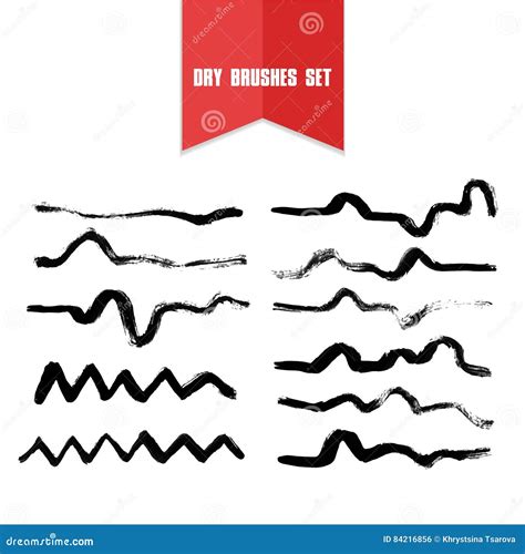 Vector Hand Drawn Grunge Dry Brush Crooked Lines Stock Vector - Illustration of line, crooked ...