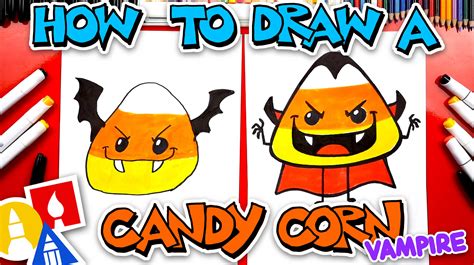 How To Draw A Candy Corn Bat & Vampire For Halloween