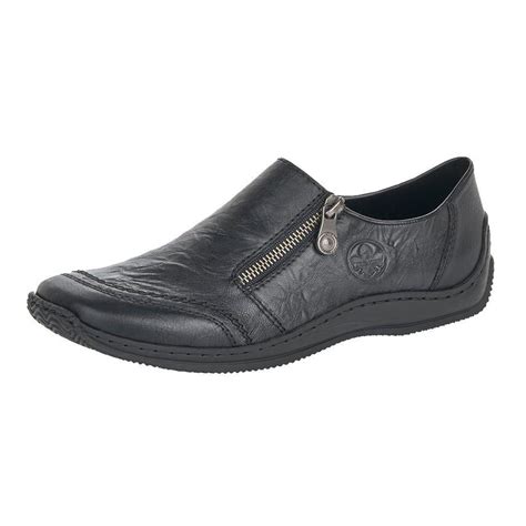 Rieker Women's Celia Pattern Loafer - Black | Discount Rieker Ladies Shoes & More - Shoolu.com ...