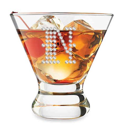 Stemless Clear Cocktail Martini Glass (Optional Personalized Crystal ...