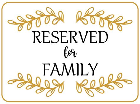 Free Printable Reserved Signs For Wedding - Printable Templates