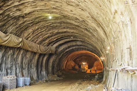 Road Tunnel - Construction Site Stock Image - Image of entrance ...